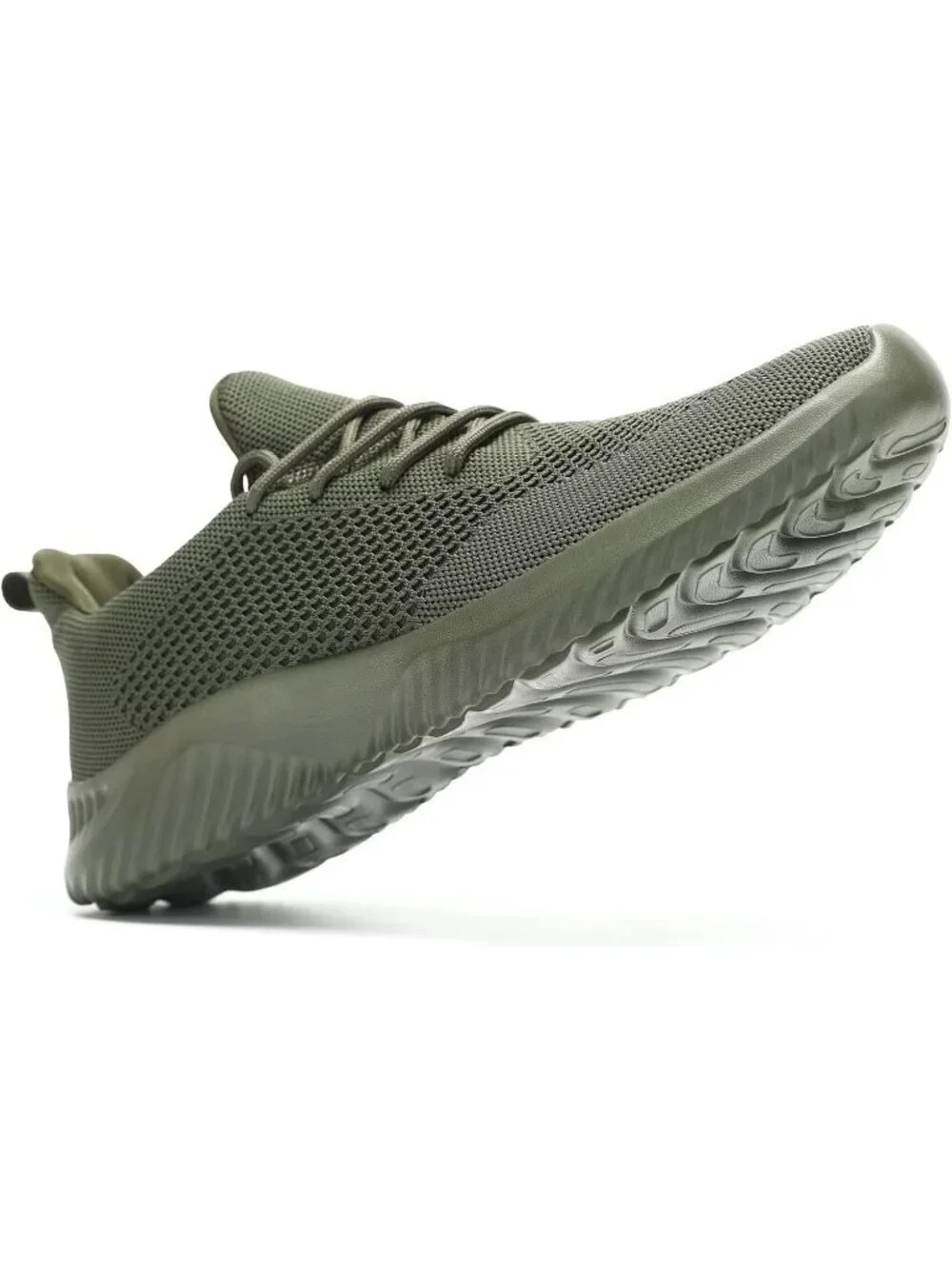 Men's Green Slip on Walking Shoes Ultra Light Breathable Non Slip Running Shoes